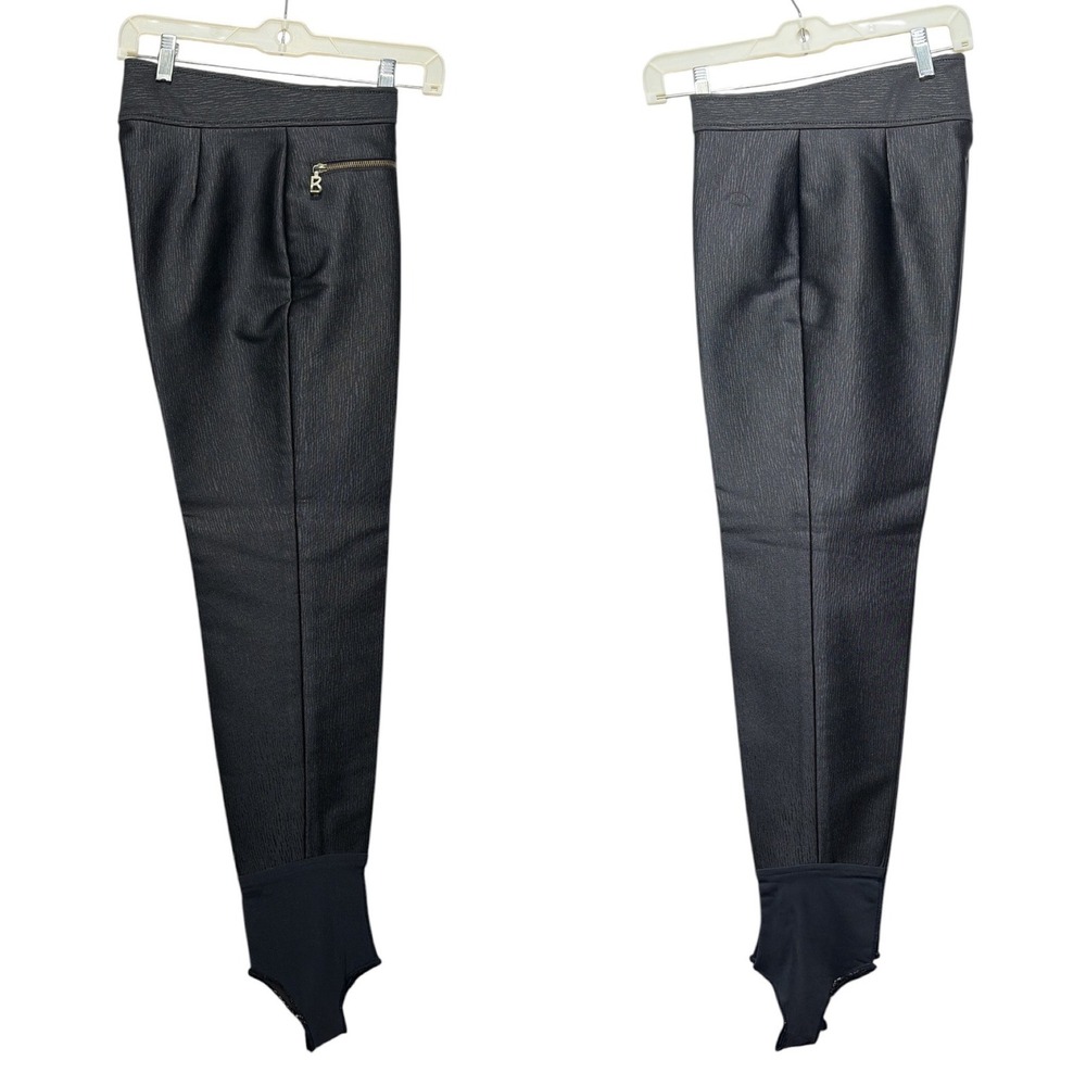 Bogner Vintage Black Textured Stirrup Ski Pants High Waist Womens 10 Reg USA